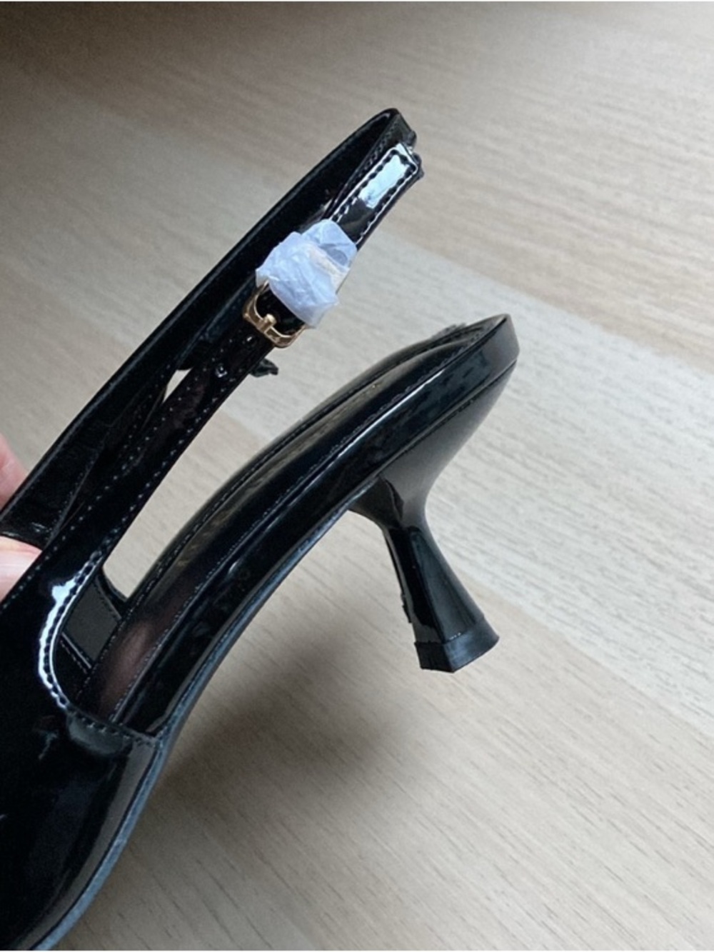 NEW Madden Girl Valeriee Black Patent Pointed Slingback Kitten Heel, Size 8.5 - Picture 4 of 8